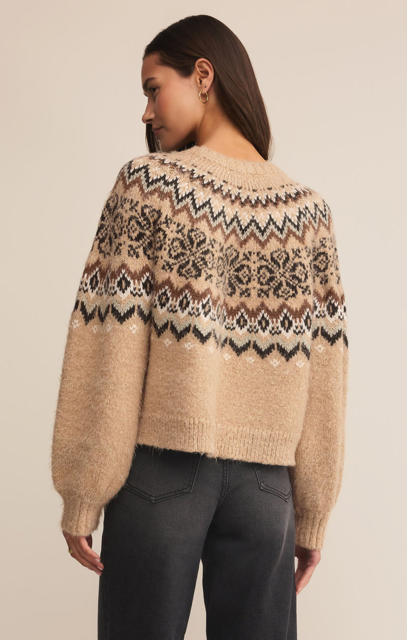 Kenaby Fair Isle Sweater Oatmeal Heather