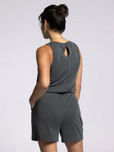 Alexis Romper Jumpsuit Black Granite