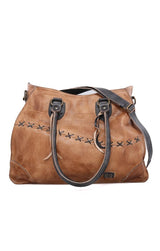 Bruna Convertible Shoulder Bag Tan + Black Rustic