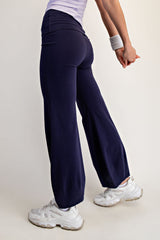 Bubbled Flare Yoga Pants Navy