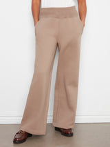 Wide Leg French Terry Pants Taupe