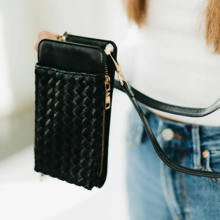 Woven Double Duty Phone Bag Black