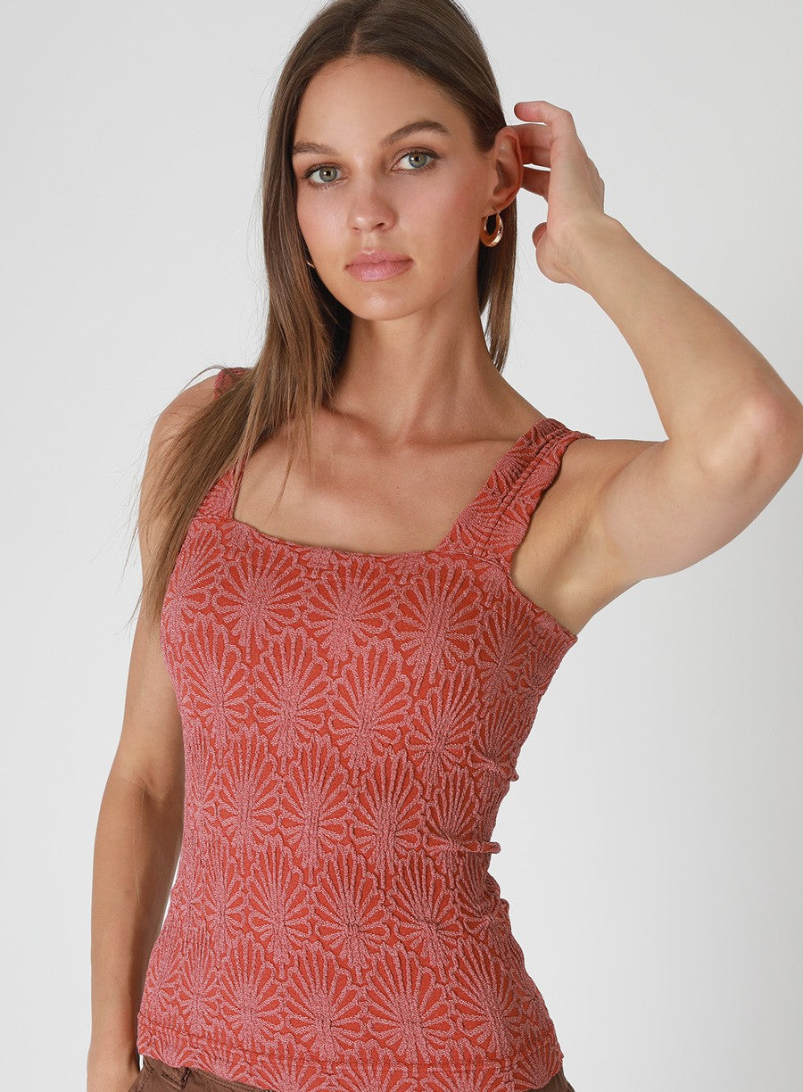 Lace Textured Square Tank Chili Oil