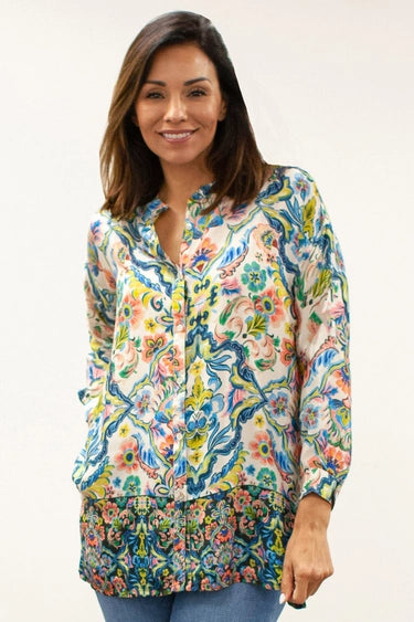 Lux Floral Button Down Blouse Multi