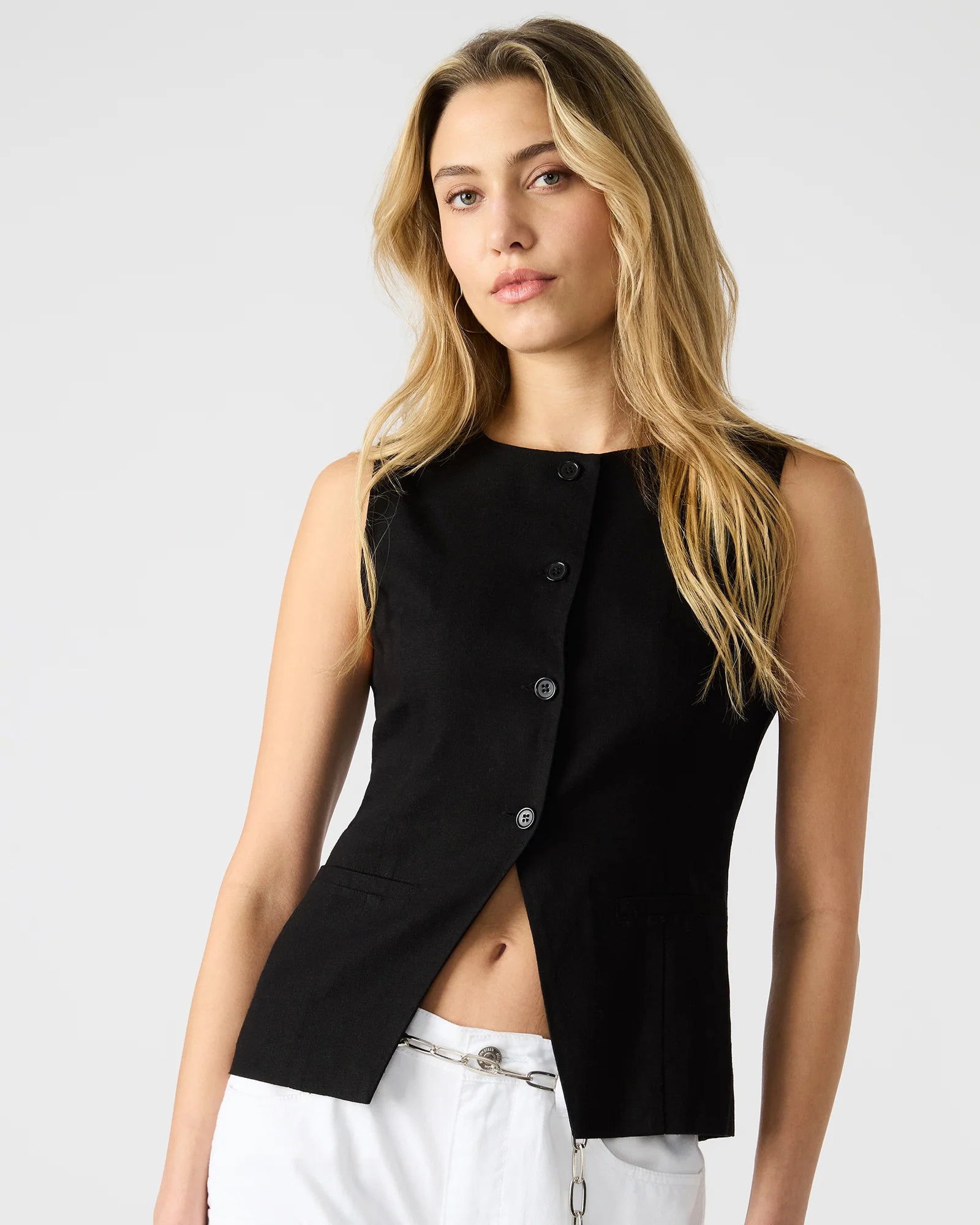 Wesley Vest Top Black