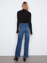 Front Panel Pocket Straight Leg Jeans Washed Indigo