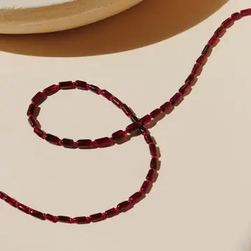 Red Canyon Necklace | Ruby Gemstone | Beaded Necklace 14k Gold Fill, 16"