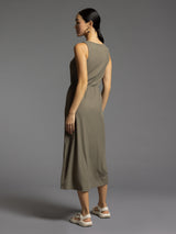 Sandra Seamed Ribbed Dress Smokey Olive