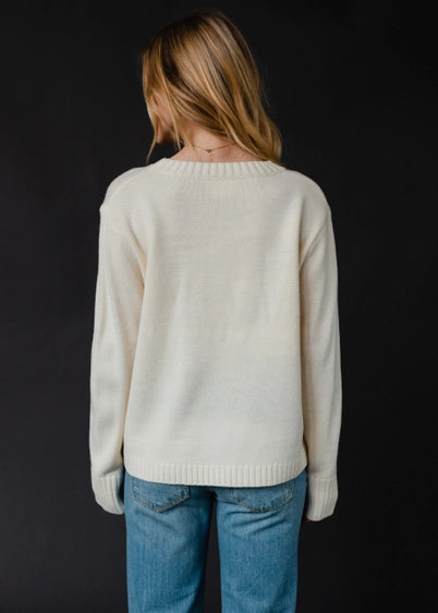 Whiskey Weather Sweater Ivory + Brown