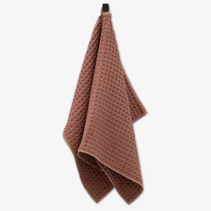 Geometry Waffle Hand Towel Dusty Rose