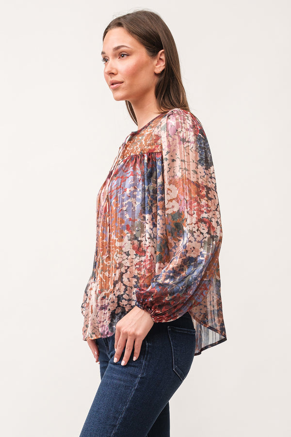 Alessia Pleat Detail Printed Blouse Tinsel Garden