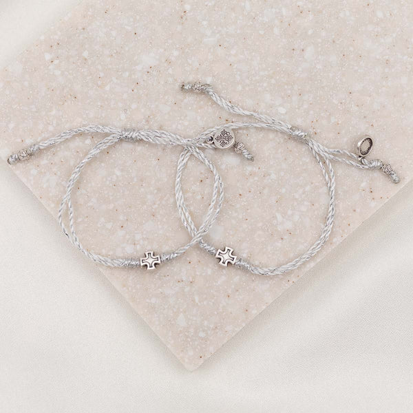 Together In Prayer Bracelet Set Metallic Silver | Silver