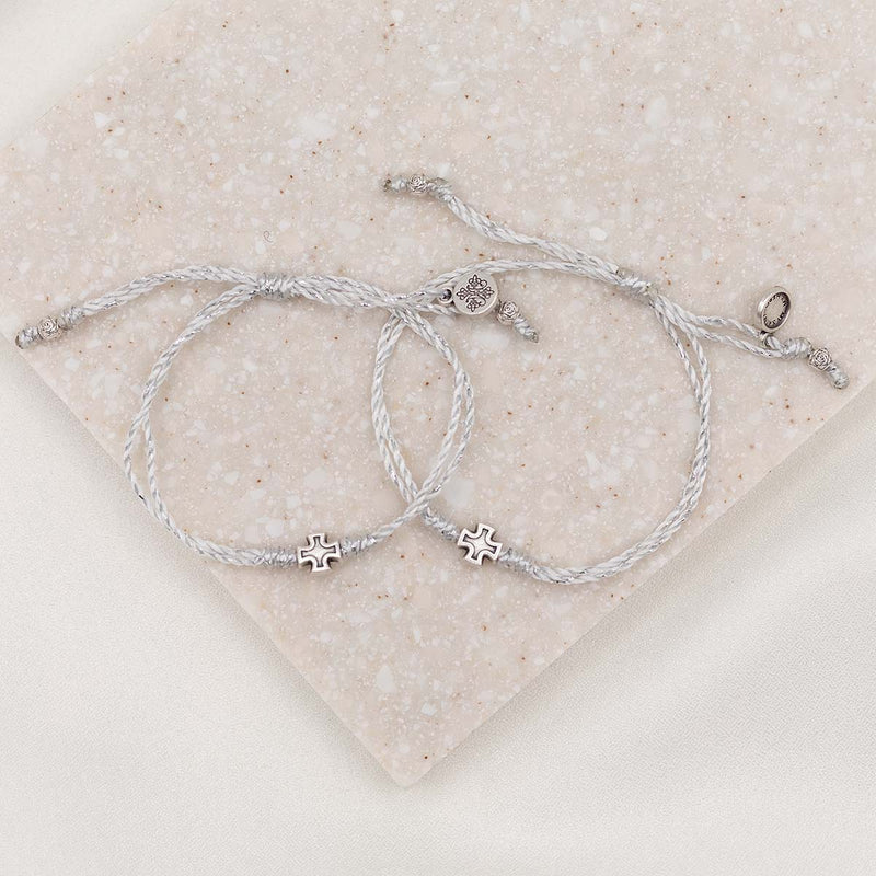 Together In Prayer Bracelet Set Metallic Silver | Silver