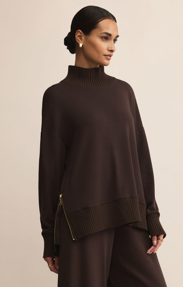 Sable Rib Sweatshirt Chocolate Cherry