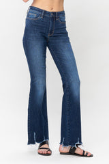 Mid Rise Non Distressed Hem Bootcut Jeans Dark