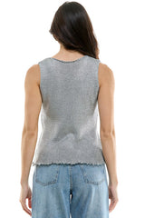Foiled Sweater Tank Silver