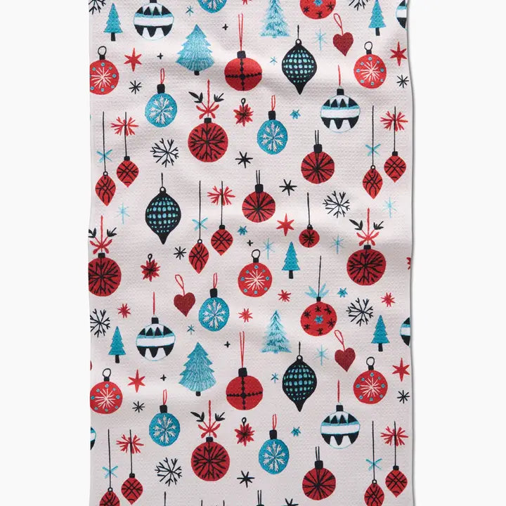 Geometry Tea Towel Embroidered Ornaments