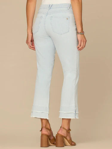 Ab Solution Double Layer Fray Hem Kick Flare Powder Blue