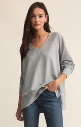 Vneck Weekender Top Classic Heather Grey