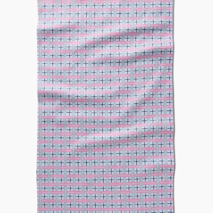 Geometry Tea Towel Spring Cottage Plaid