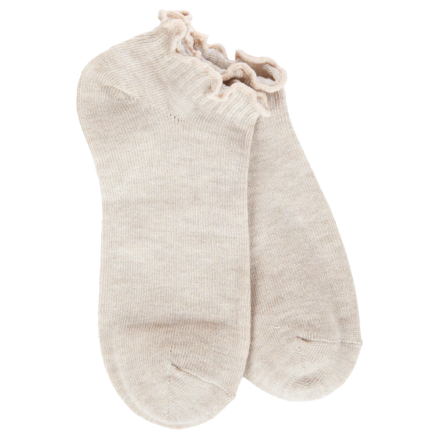 Weekend Low Ruffle Socks Heather Oatmeal