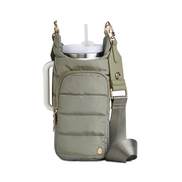 HydroBag Handle Crossbody Sage Green | Solid Leather Trim