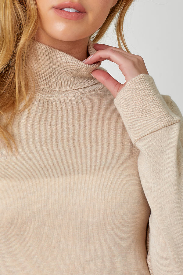 'Cashmere' Mock Neck Sweater Blush