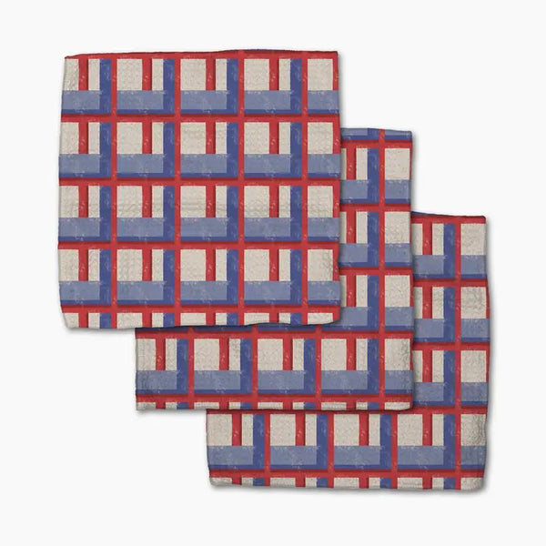Geometry Dishcloth Set Cielo Grid