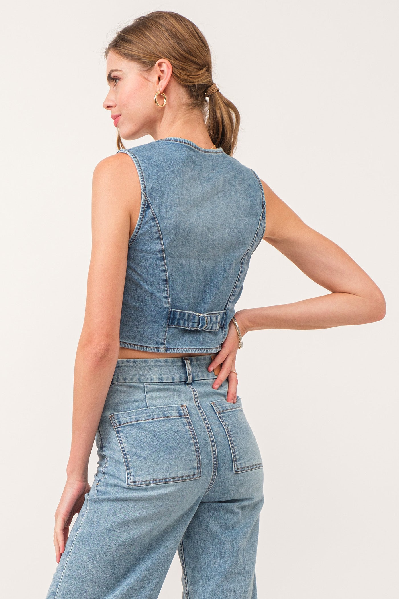 Norris Denim Vest Winetop