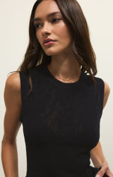 Tibi Mesh Tank Black