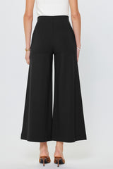 High Rise Ponte Flared Pants Black