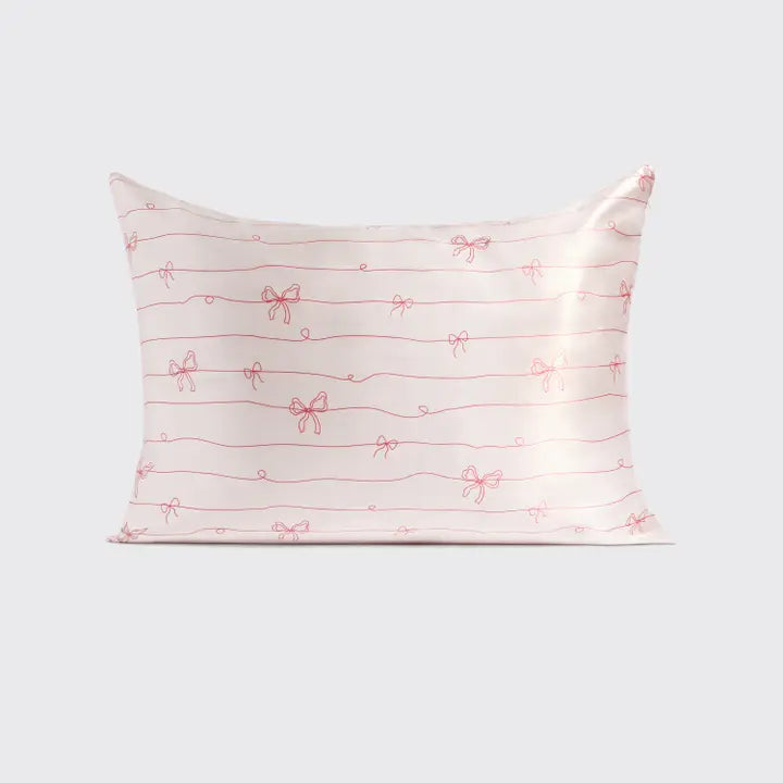 Satin Pillowcase Standard Striped Bows
