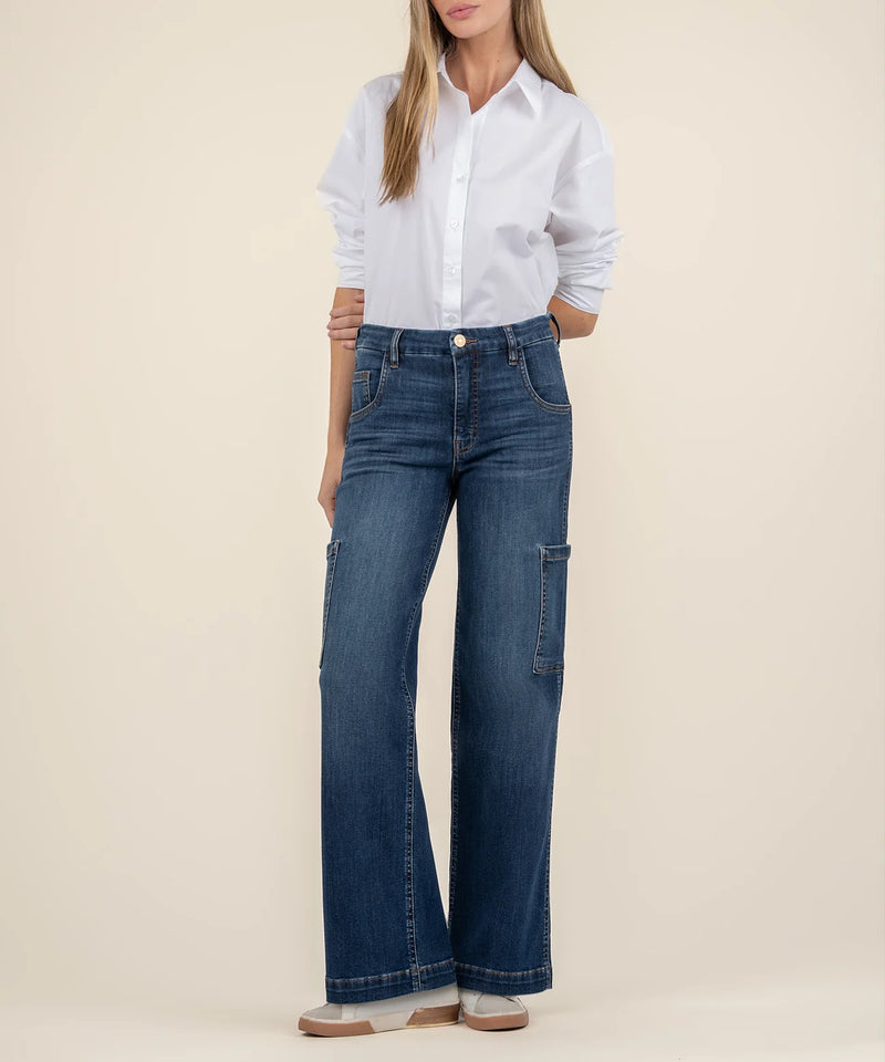 Jodi High Rise Wide Leg Front Carpenter Jeans Balance