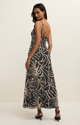 Charisma Tova Palm Midi Dress Black