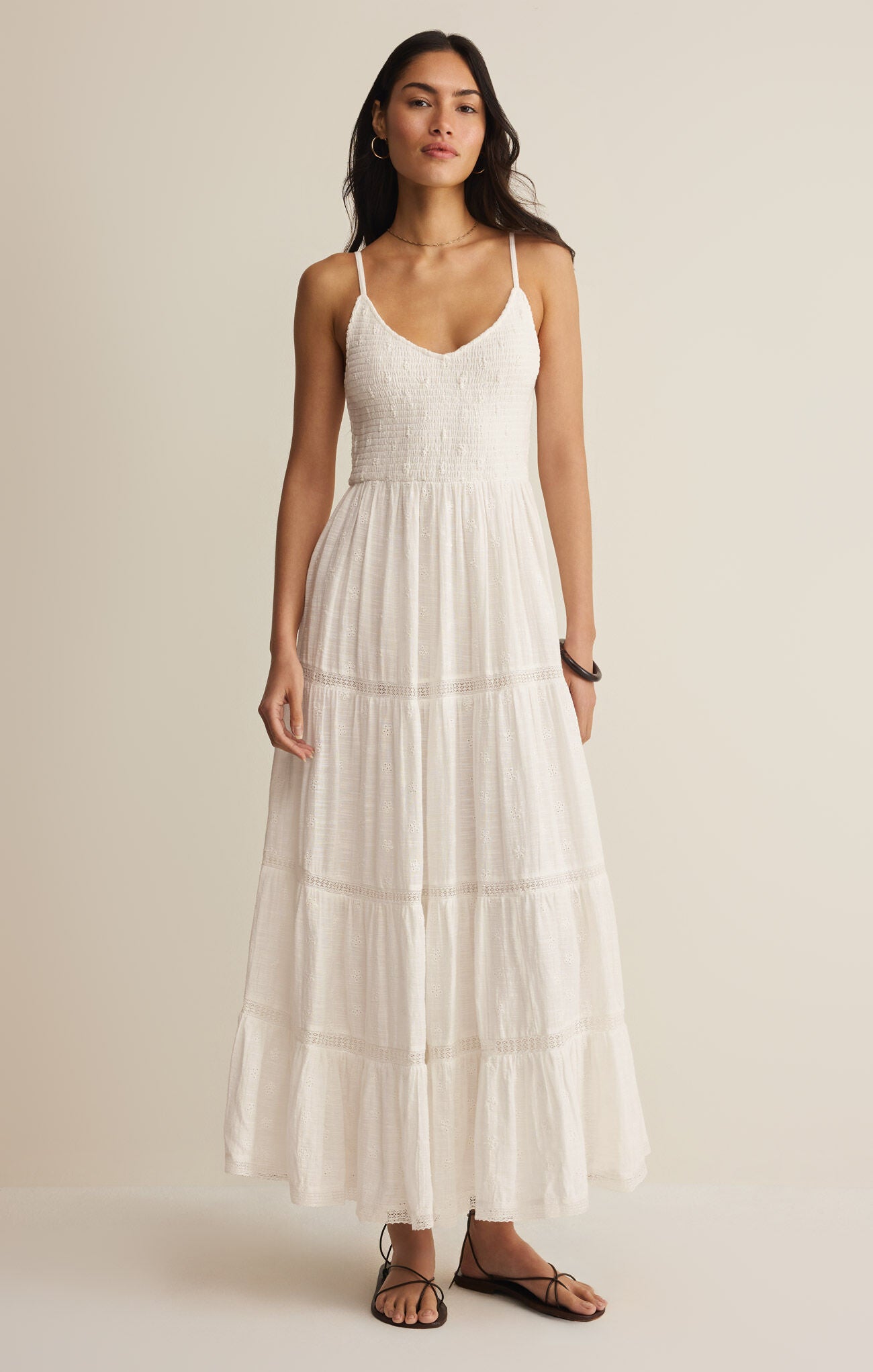 Behati Eyelet Maxi Dress White
