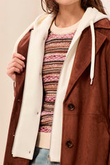 Removable Hood Fooler Trench Coat Intense Rust