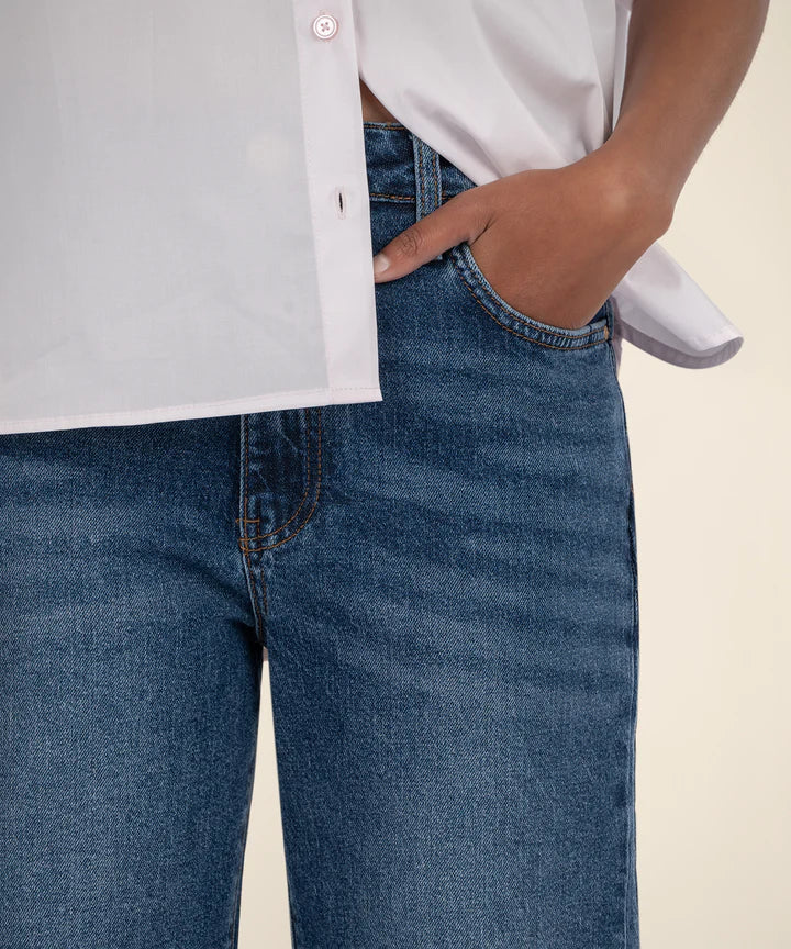 Ashley High Rise Side Inset Barrel Leg Jeans Moderate