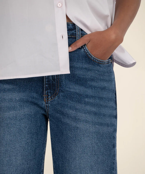 Ashley High Rise Side Inset Barrel Leg Jeans Moderate