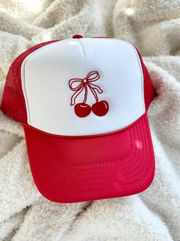Cherry Bow Trucker Hat