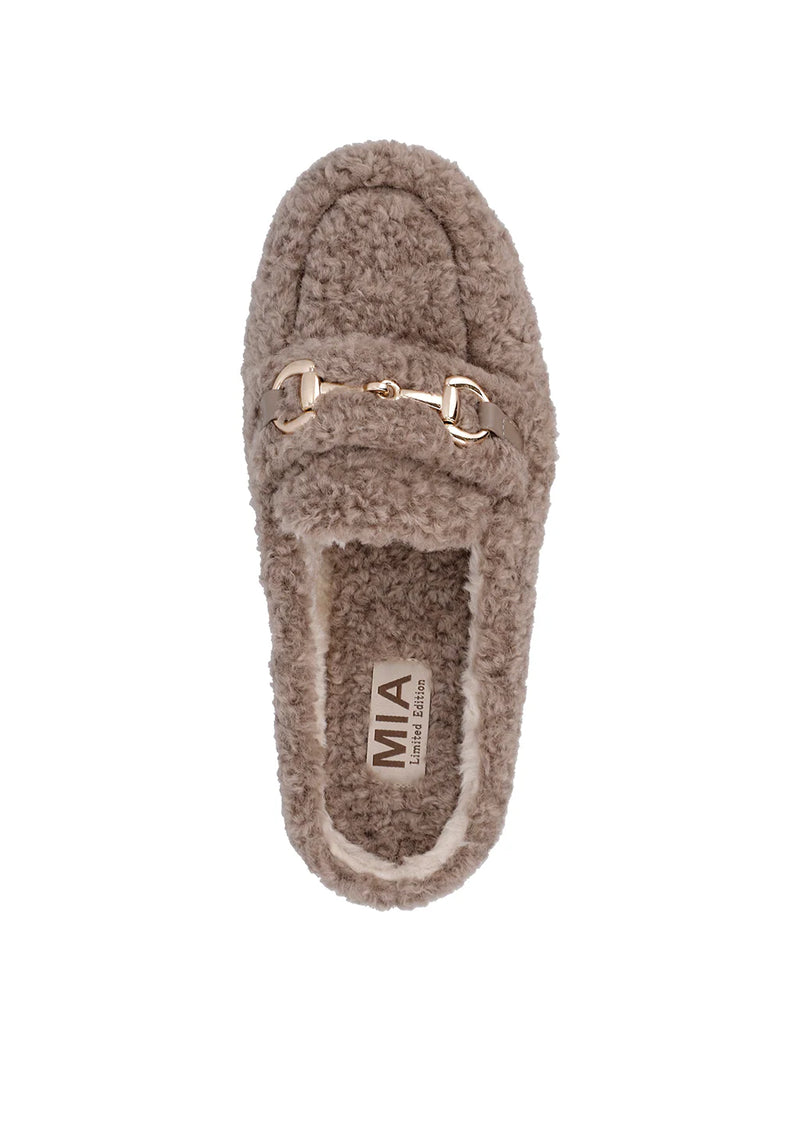 Cocoa Shearling Slide On Camel