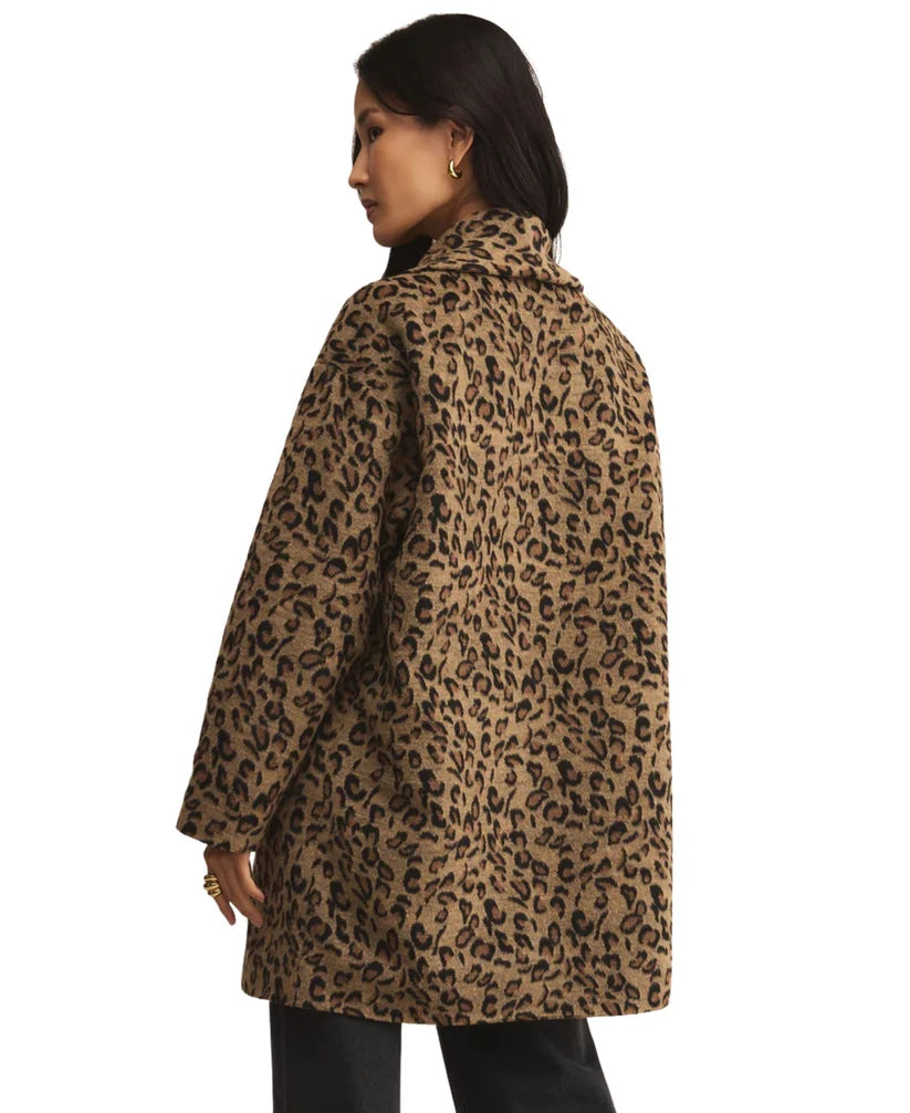Lennon Oversized Leopard Coat Suede