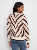 Diagonal Stripes Jacquard Sweater Heather Mushroom