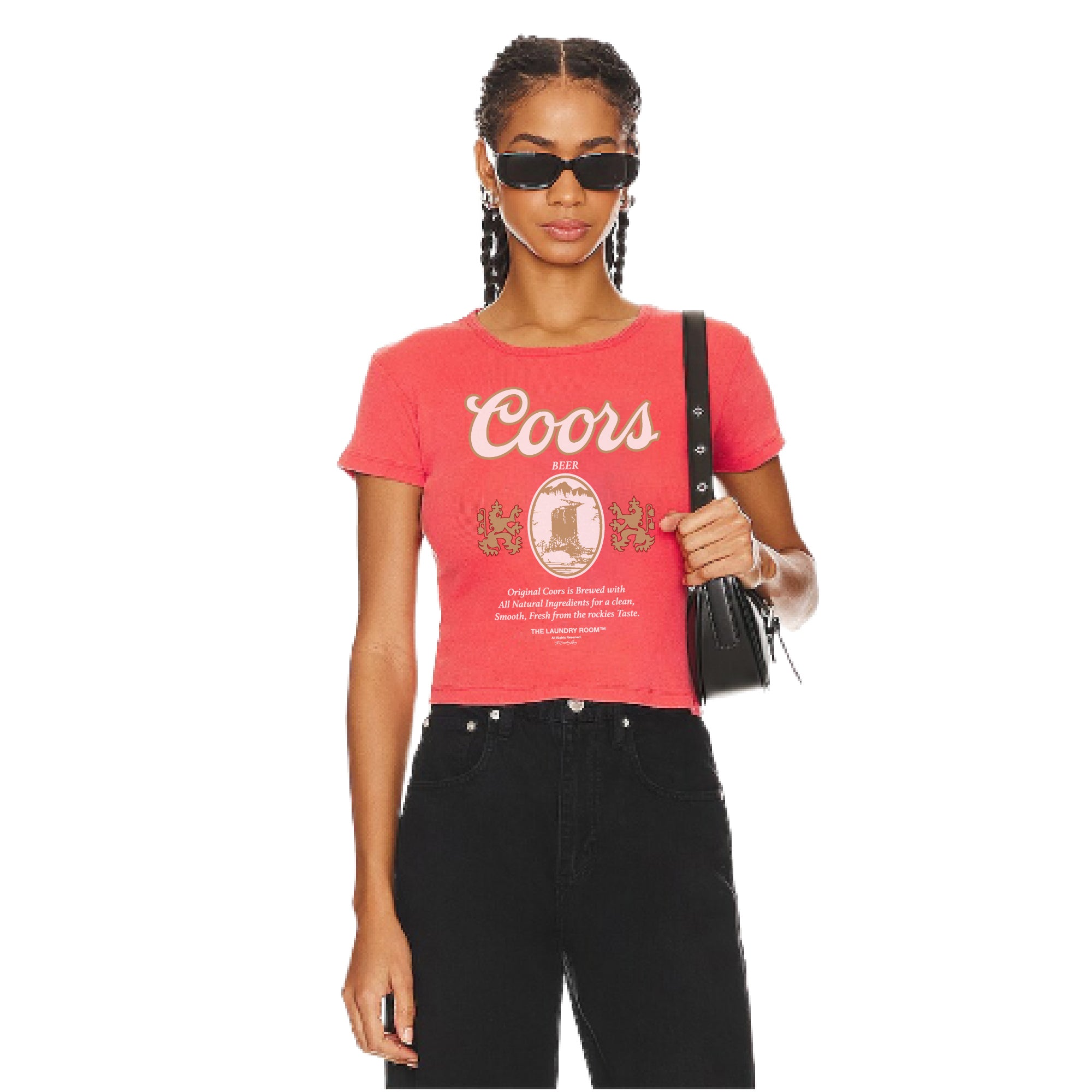 Coors Original 40 oz Baby Tee Vintage Red