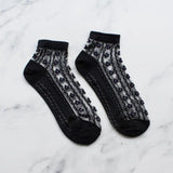 Daisy Floral Mesh Ankle Socks Black