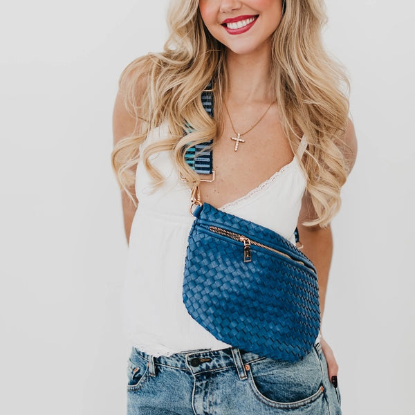 Westlyn Woven Sling Bag Denim Blue
