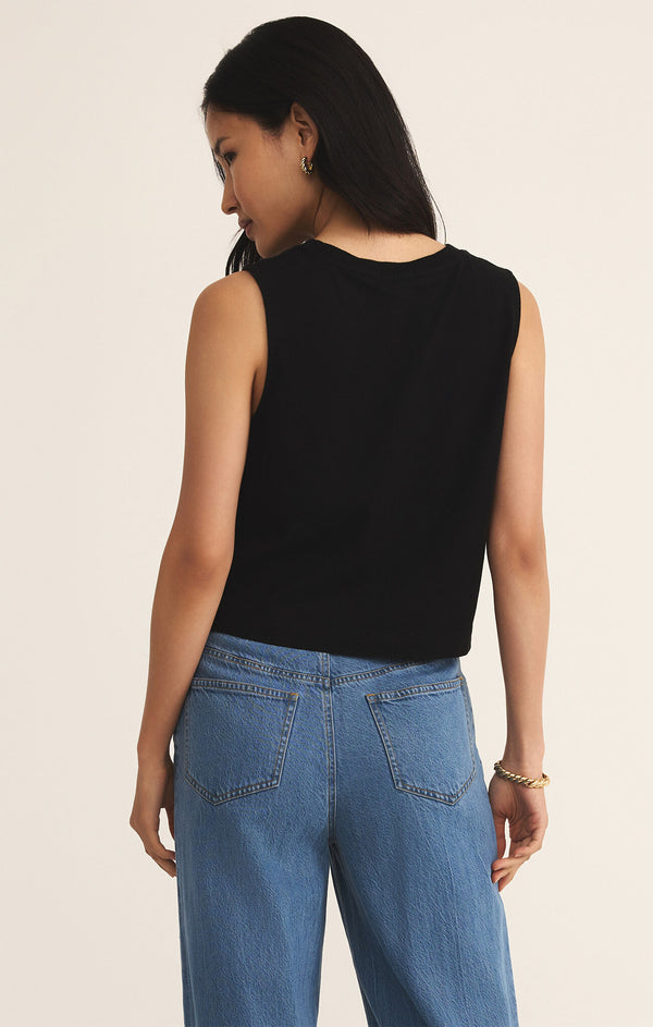 Sloane Crew Neck Jersey Muscle Tank True Black