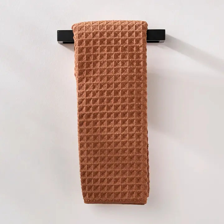 Geometry Waffle Hand Towel Clay