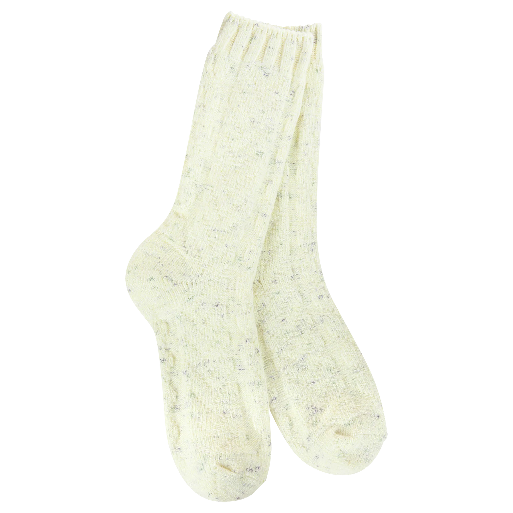 Weekend Light Weight Spring Cable Crew Socks Yellow