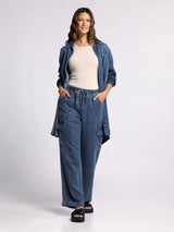Rhoda Cargo Pants Dark Denim Wash