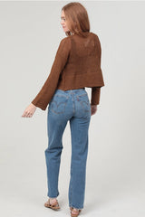 Light Weight Open Knit Sweater Cardigan Brown
